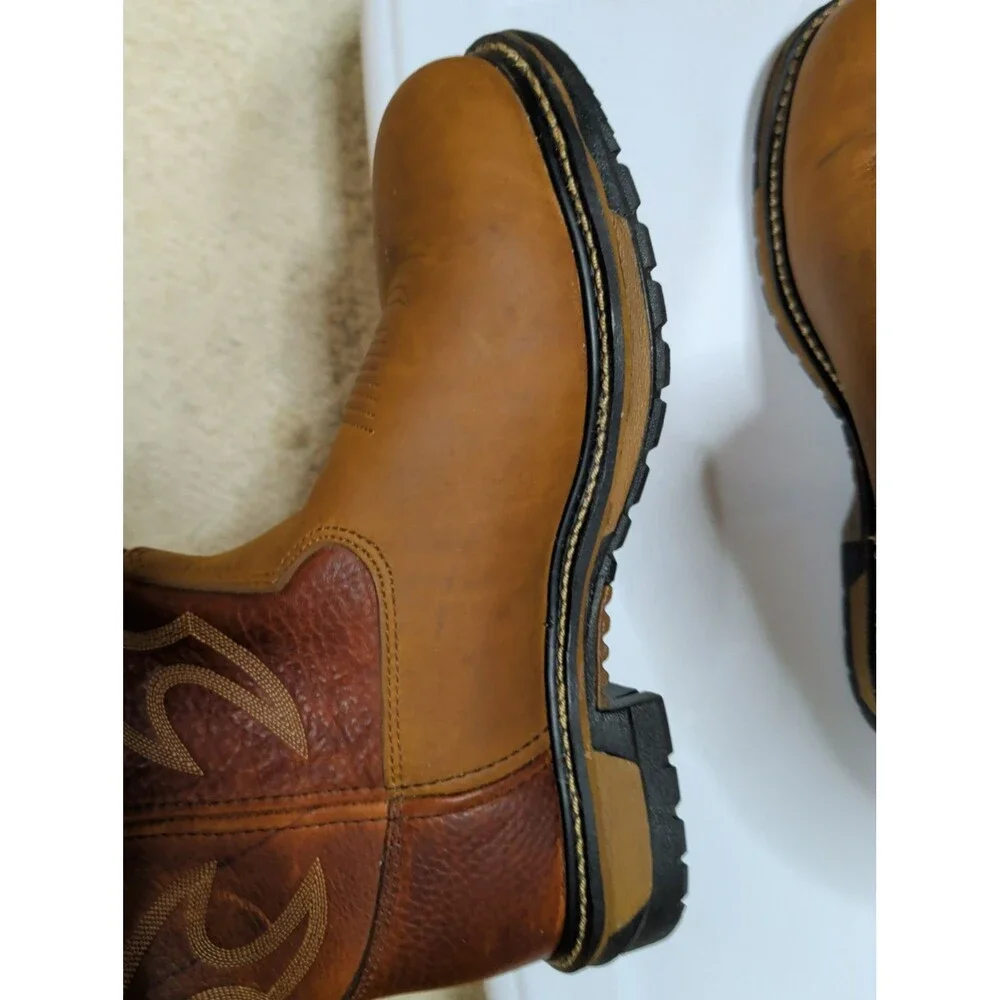 Rocky Mens 2732 Original Ride Branson Roper Western Work Boots Size 11 M Vintage